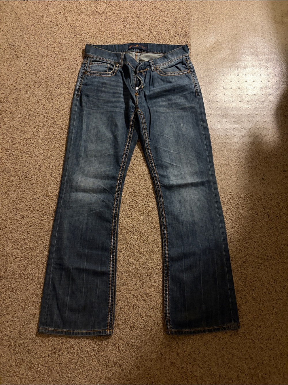 Seven7 Men's Bootcut Jeans in Dark Blue Wash